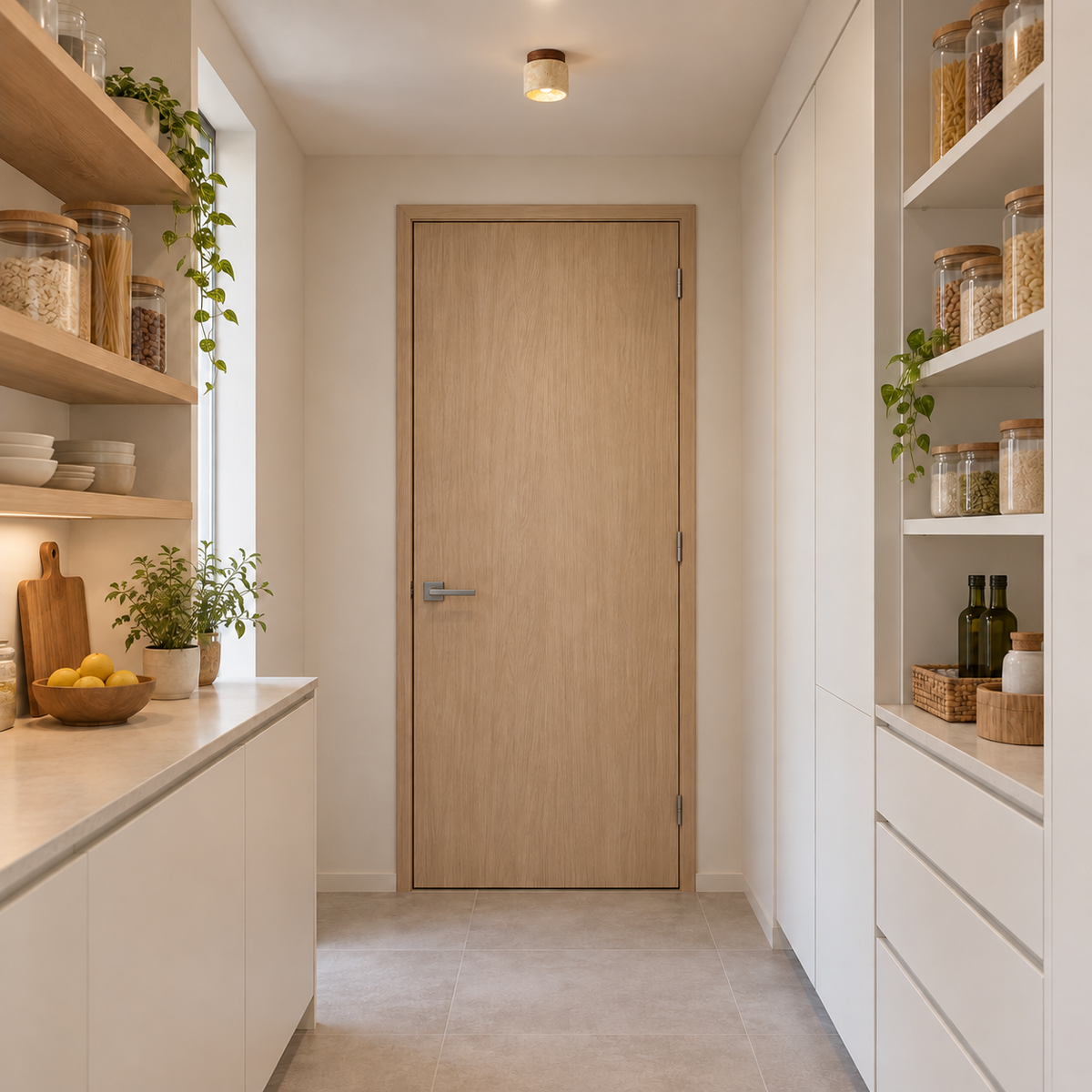 OTARU realistic installation illustration with neutral contemporary walls and actual-size ceiling fixture