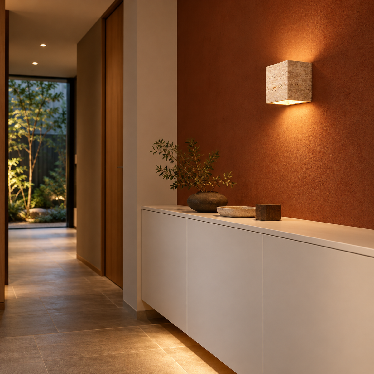 KOYAMA SHIMIZU travertine wall light — scene-b