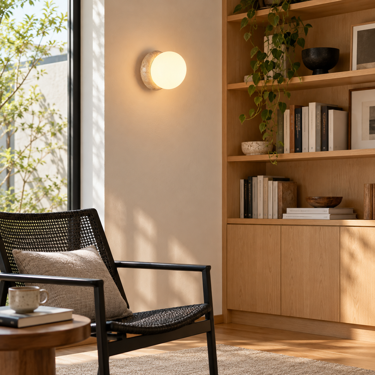 KOYAMA TSUBETSU travertine wall light — scene-b