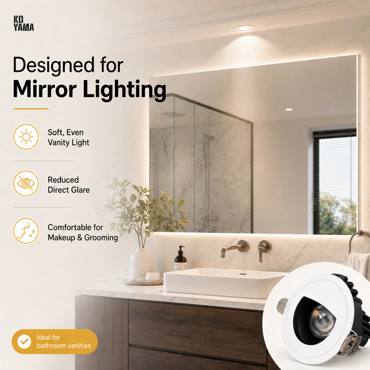 10W Anti glare mirror front light
