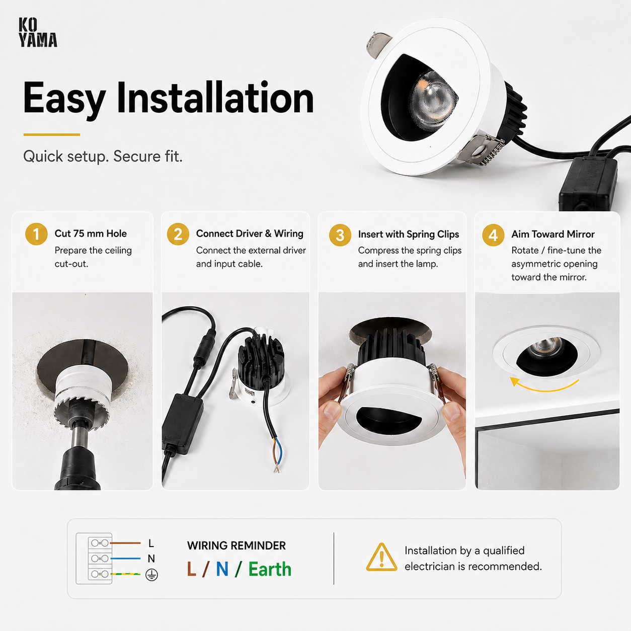 10W Anti glare mirror front light
