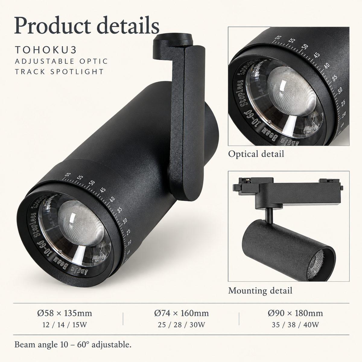 TOHOKU3 Track Spotlight | Adjustable Focus