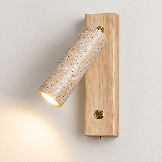 KOYAMA ENIWA travertine wall light — hero