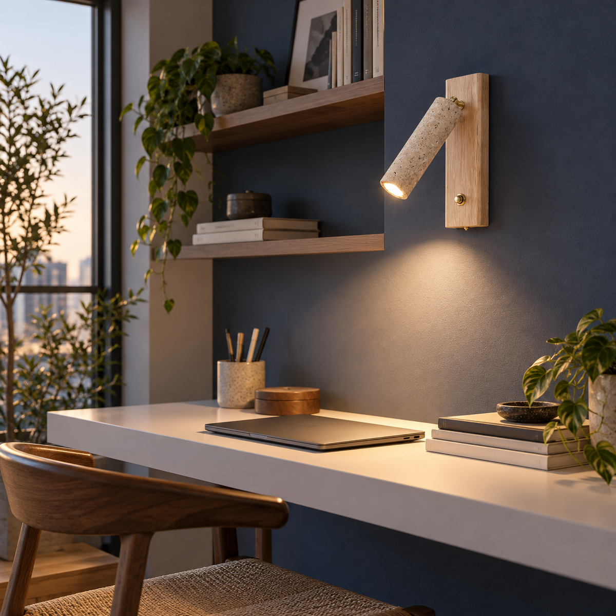KOYAMA ENIWA travertine wall light — scene-b