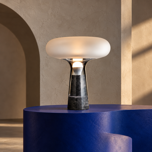 KOYAMA ISHIKAWA Frosted Glass Pedestal Table Lamp