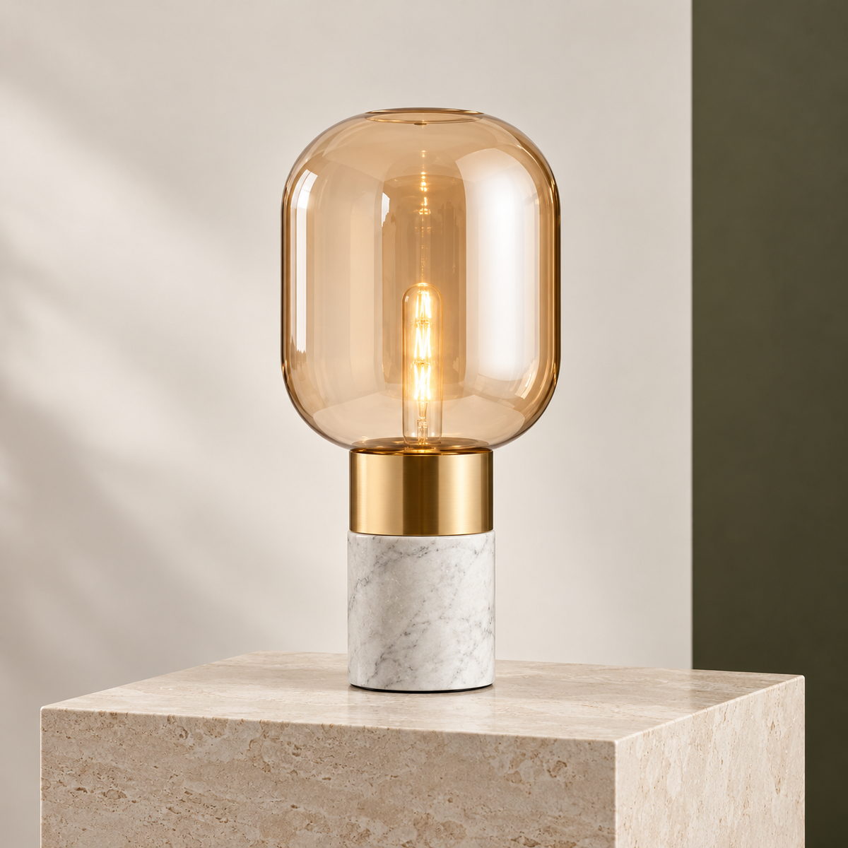 KOYAMA WAKAYAMA Capsule Glass & Marble Table Lamp