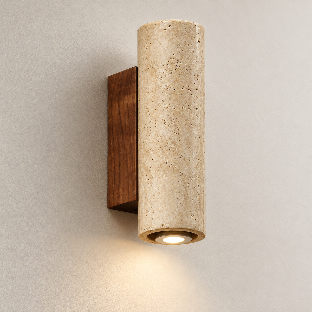 KOYAMA HIDAKA travertine wall light — hero