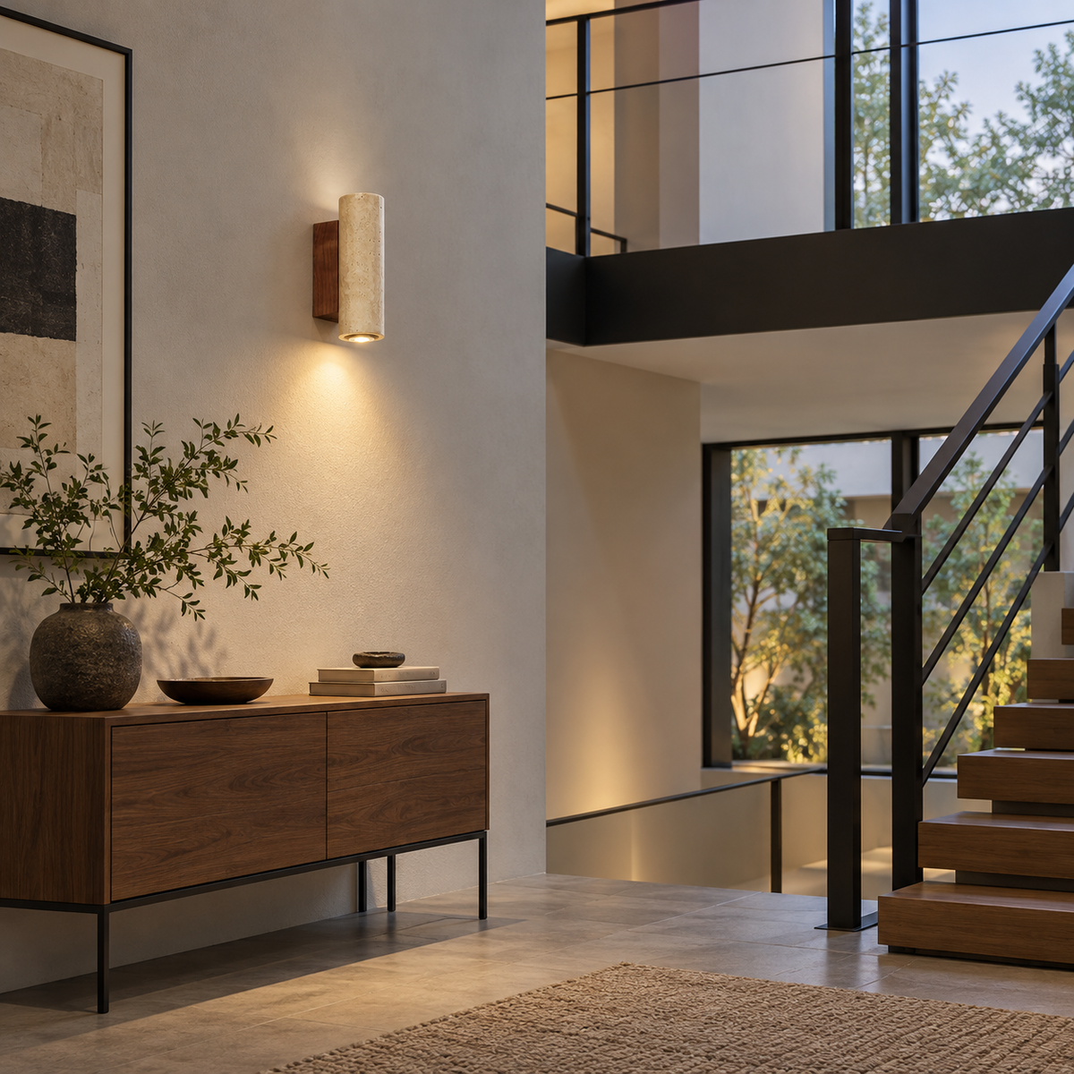 KOYAMA HIDAKA travertine wall light — scene-a