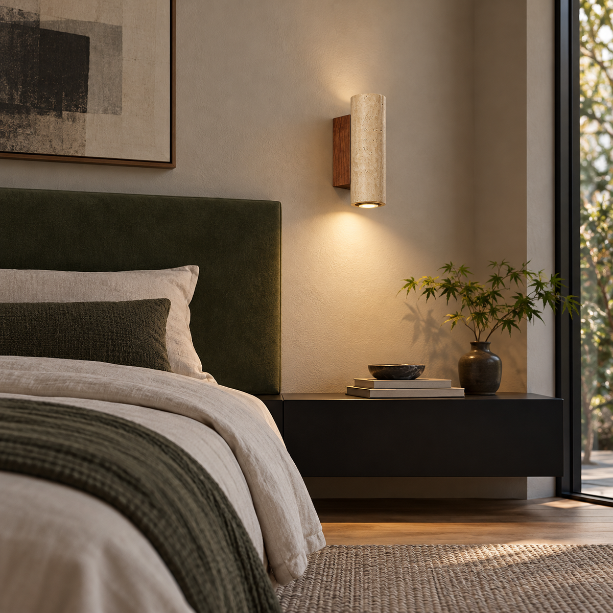 KOYAMA HIDAKA travertine wall light — scene-b