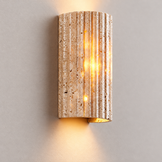 KOYAMA HOROKANAI travertine wall light — hero