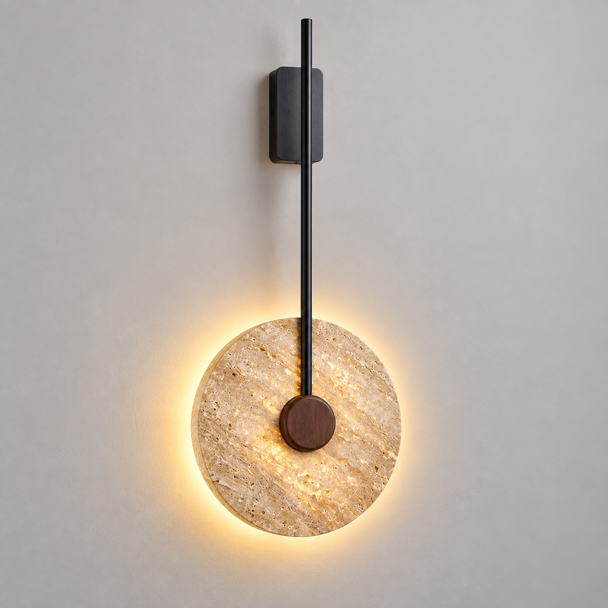 KOYAMA HORONOBE travertine wall light — hero