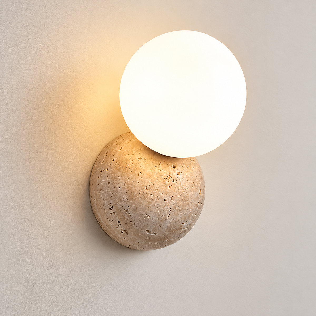 KOYAMA KAMIFURANO travertine wall light — hero