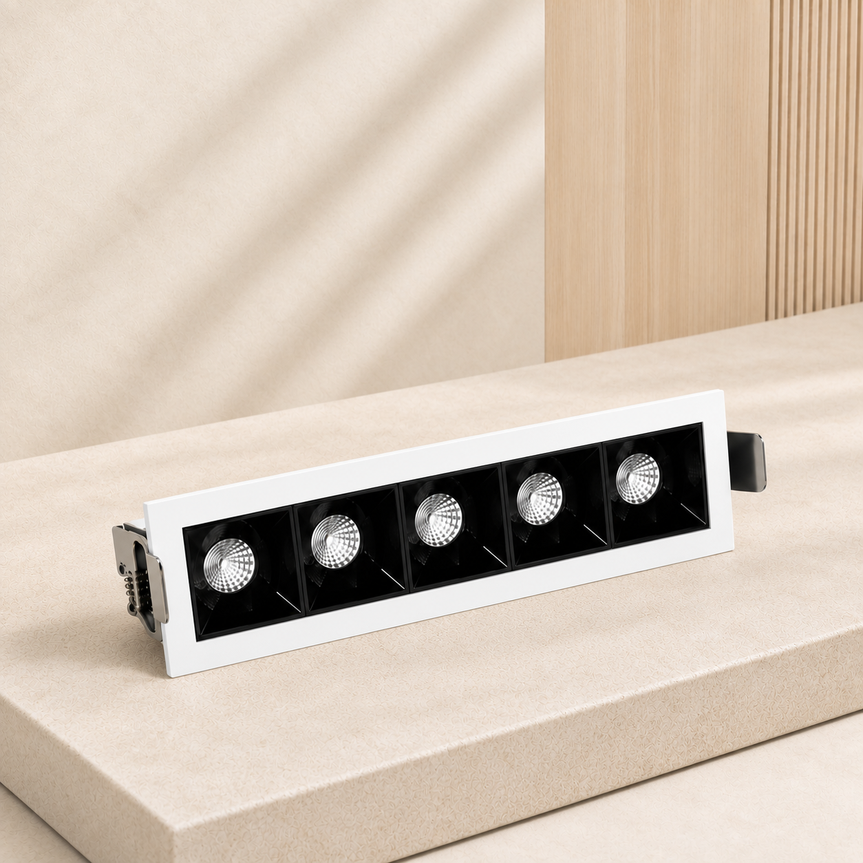 KOCHI Recessed LEGO Downlight | 5 & 10 Head — styled product view (5-head version)