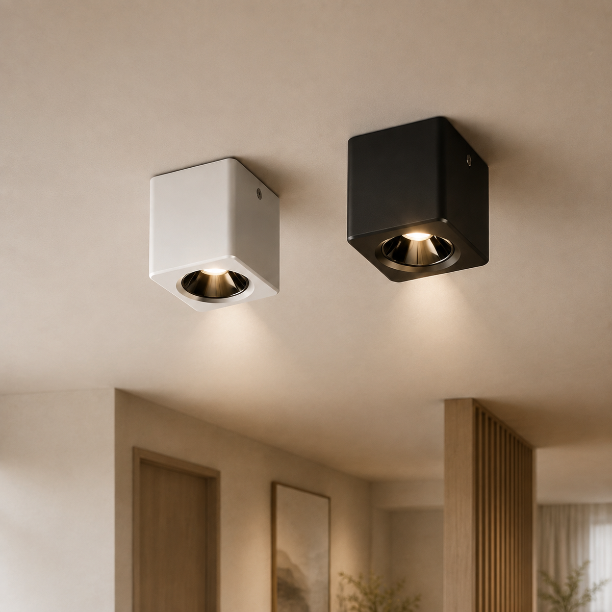 KANTO 10W Surface Downlight | Square Anti-Glare — styled product view