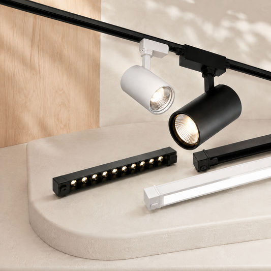 KOYAMA 230V Track Lighting | Spot / LEGO / Frosted — styled product view