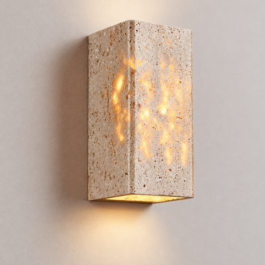 KOYAMA MEMURO travertine wall light — hero