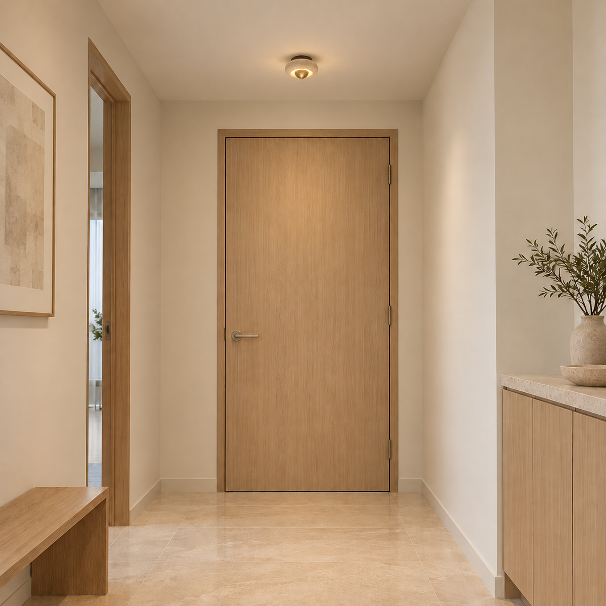 NEMURO realistic contemporary installation illustration, corrected fixture scale