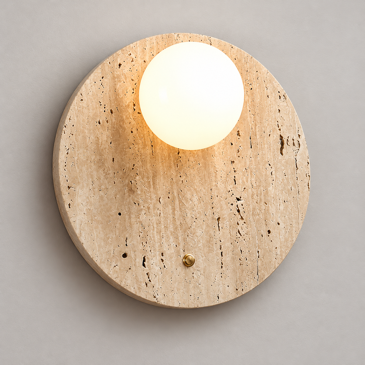 KOYAMA REBUN travertine wall light — hero