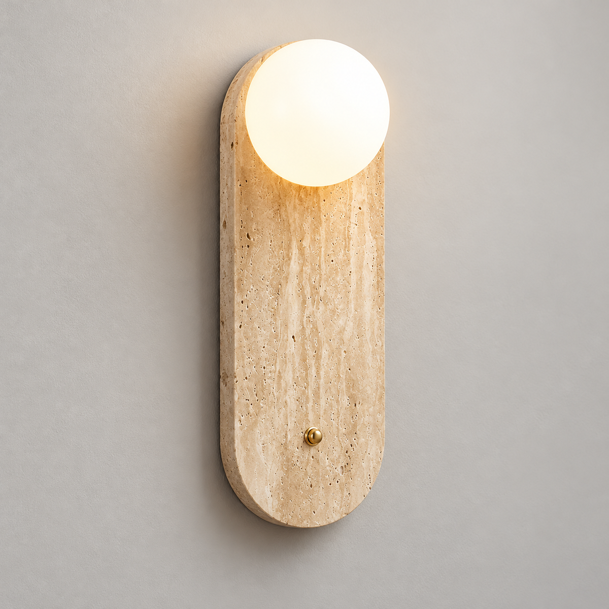 KOYAMA RISHIRI travertine wall light — hero