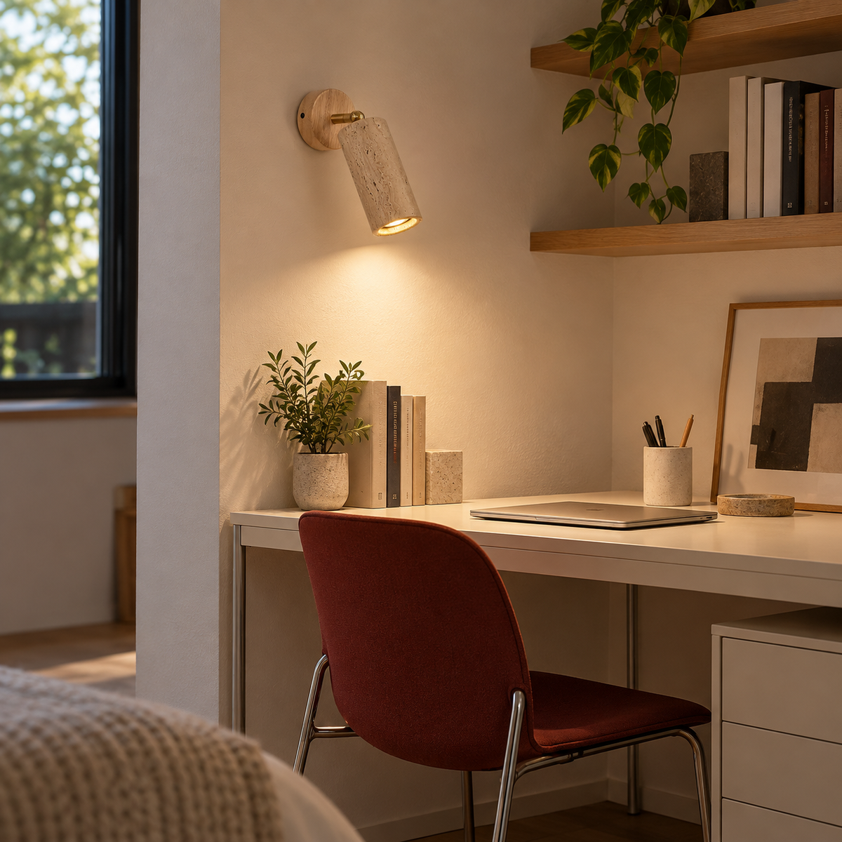 KOYAMA SAROMA travertine wall light — scene-a