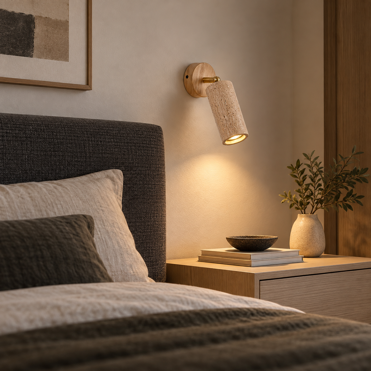 KOYAMA SAROMA travertine wall light — scene-b