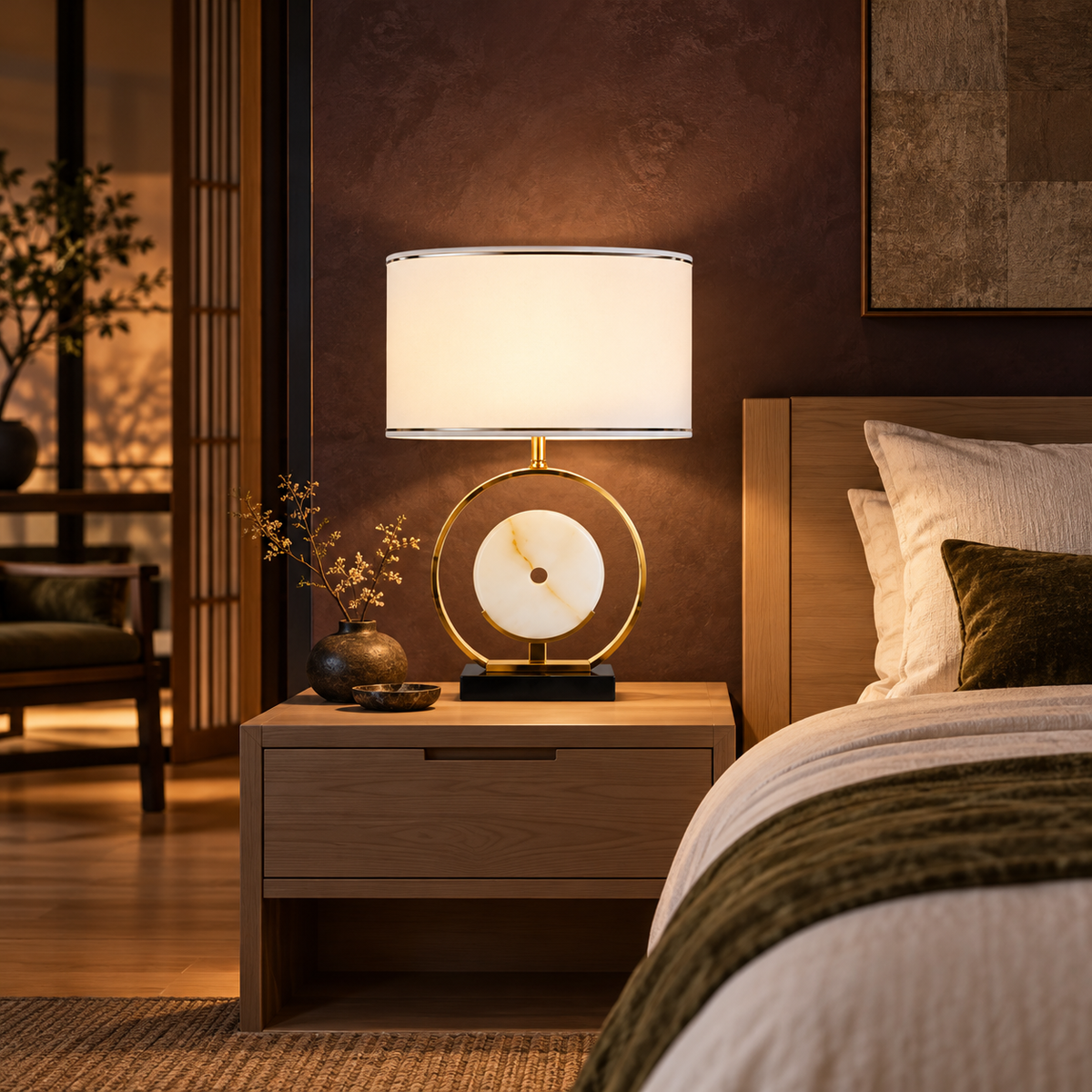 KOYAMA KAGAWA Stone Disc & Ring Table Lamp