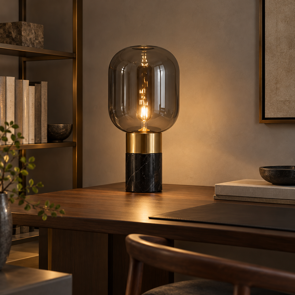 KOYAMA WAKAYAMA Capsule Glass & Marble Table Lamp