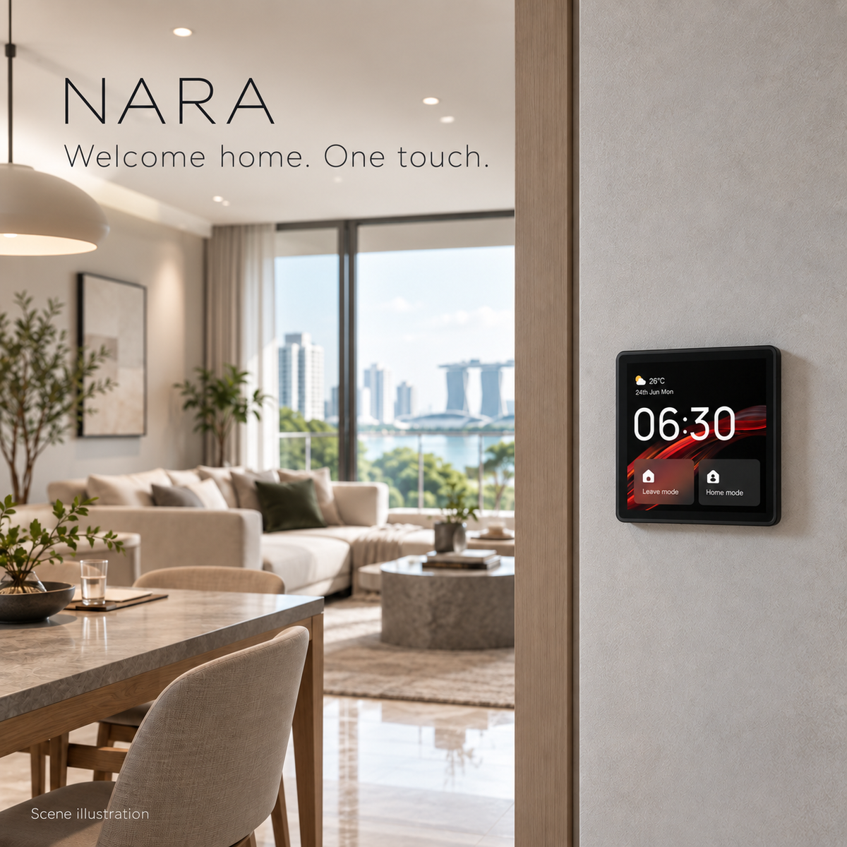 KOYAMA NARA | 4-inch Smart Home Control Panel with Alexa