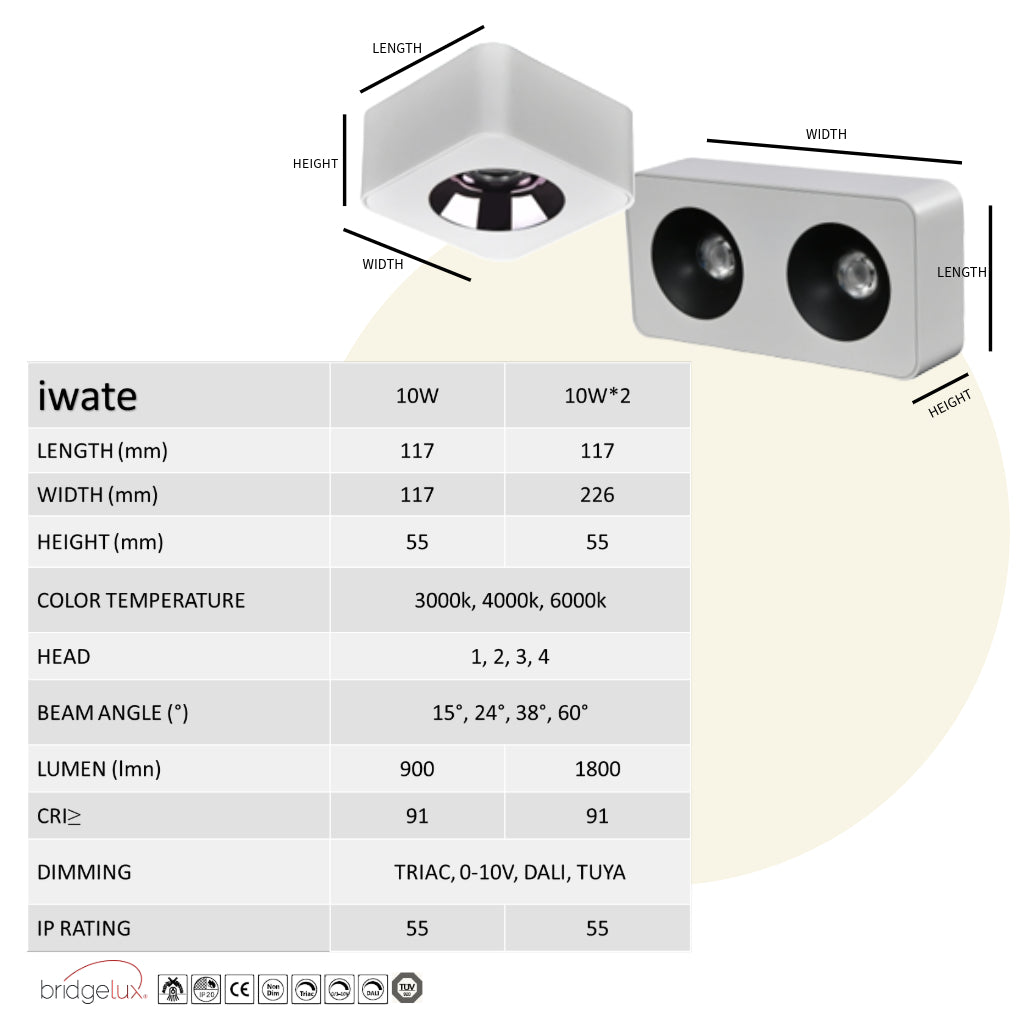 KOYAMA Surface COB Spotlight | Single & Double Head — product detail
