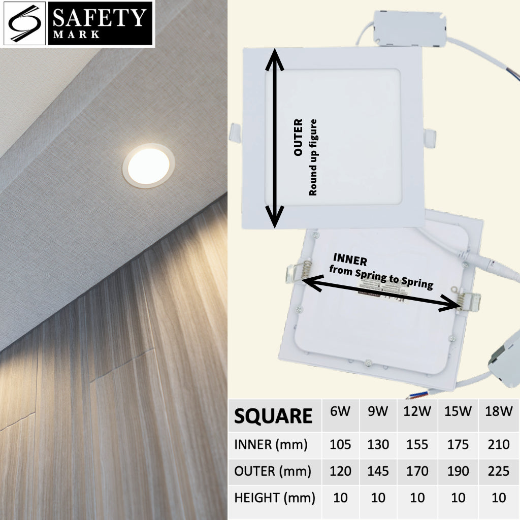KE LICHT Slim LED Panel Downlight | Round & Square — product detail
