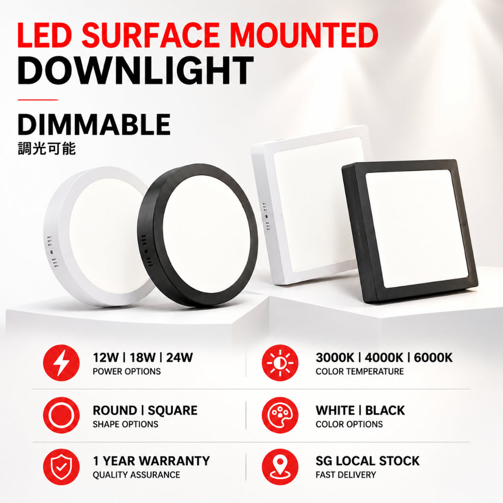 KOYAMA TRIAC Dimmable Surface Downlight | Round & Square — product detail