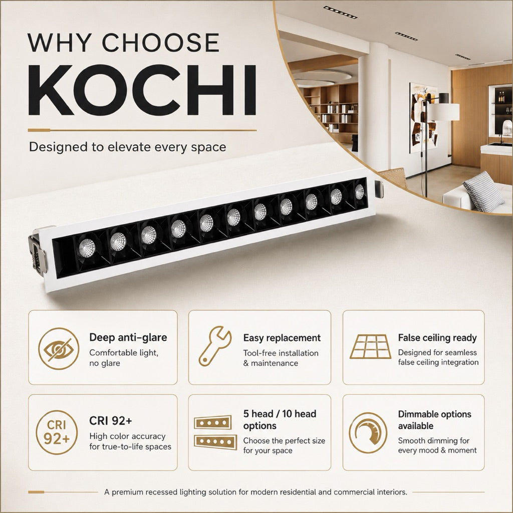 KOCHI Recessed LEGO Downlight | 5 & 10 Head — product detail