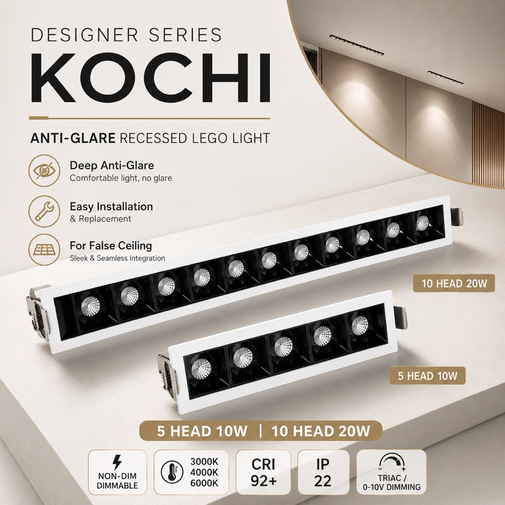 KOCHI Recessed LEGO Downlight | 5 & 10 Head — product detail