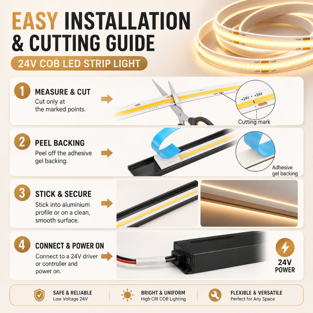 KOYAMA 24V COB LED Strip Light — product detail