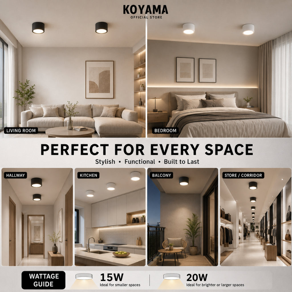 KOYAMA Surface Ceiling Downlight | White — product detail