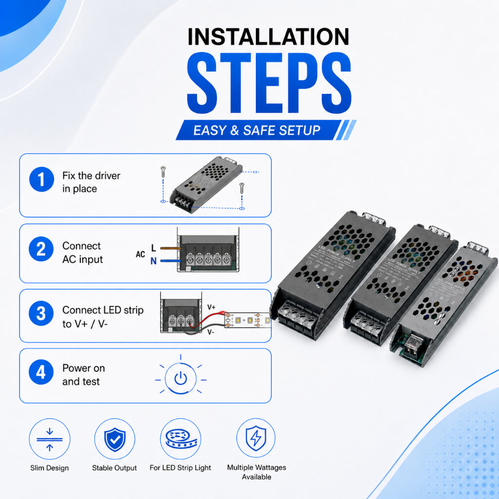 KOYAMA LED Strip Power Supply | 12V / 24V — product detail