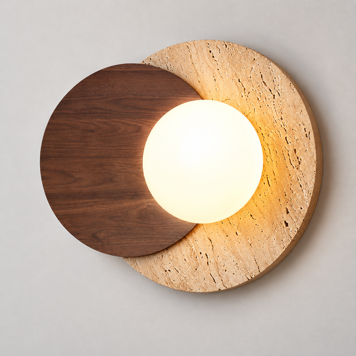 KOYAMA SHIBECHA travertine wall light — hero