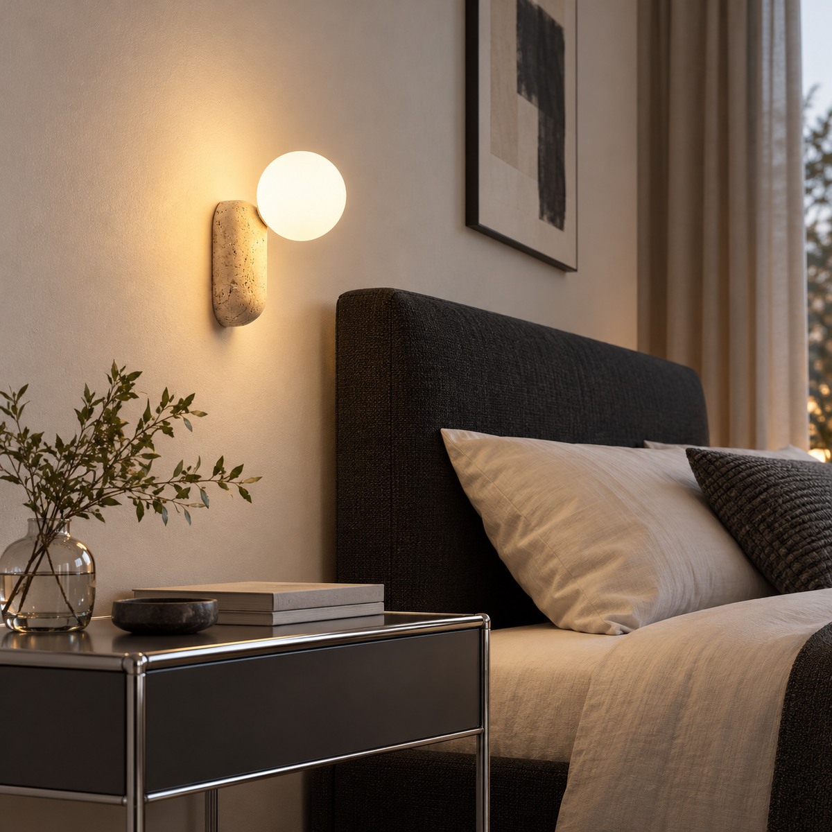 KOYAMA SHIKAOI travertine wall light — scene-a