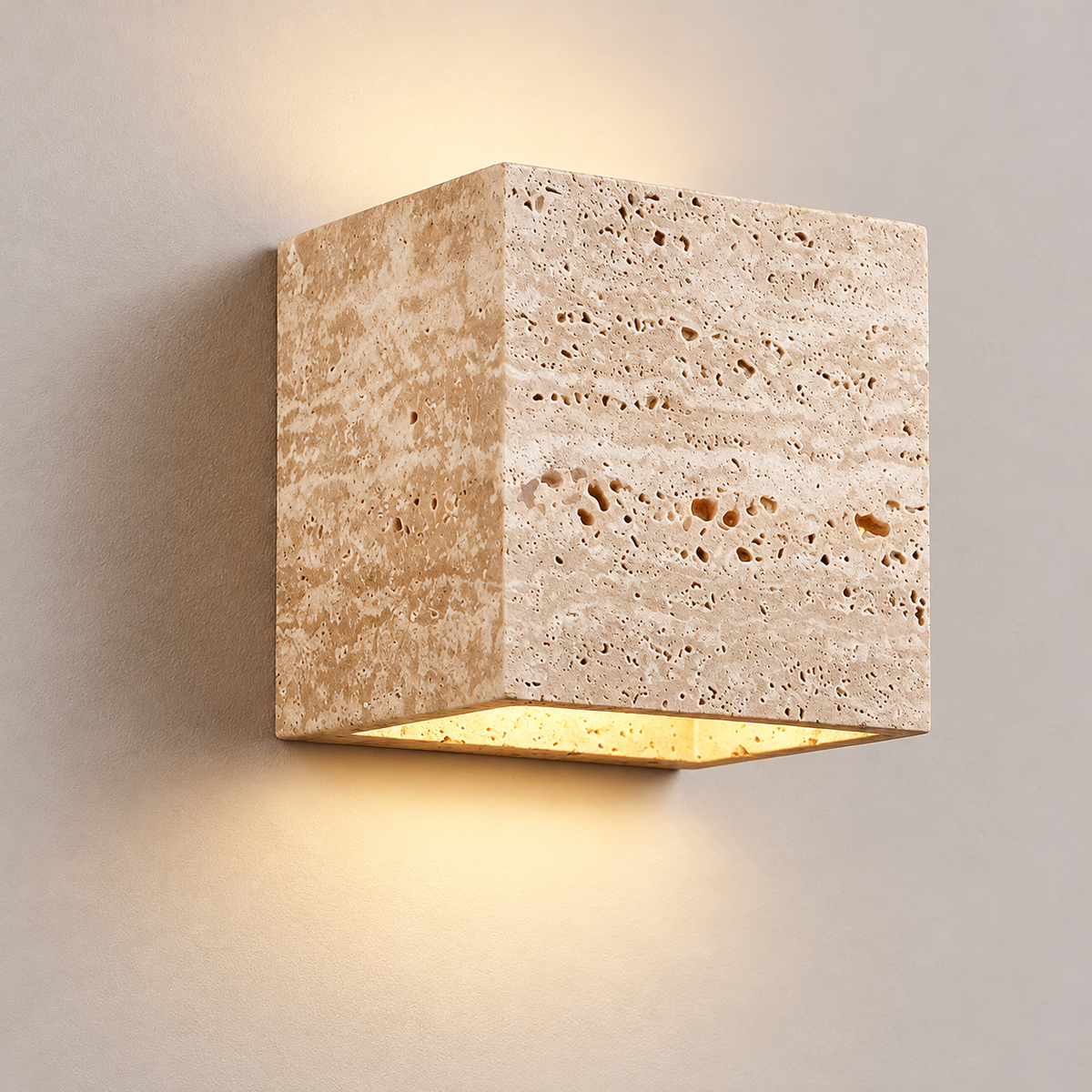 KOYAMA SHIMIZU travertine wall light — hero
