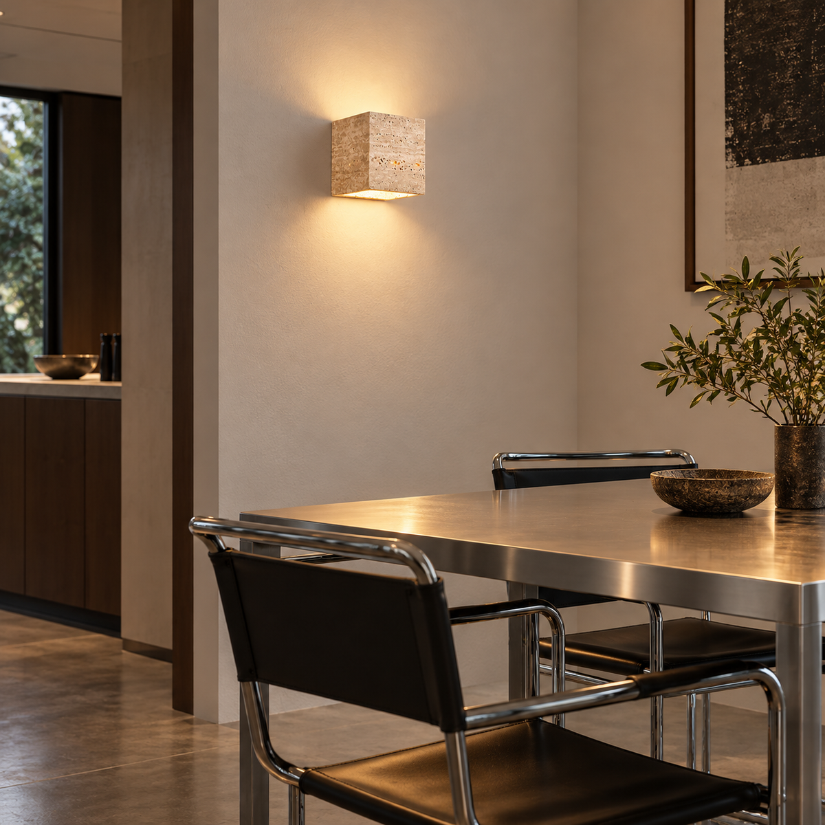 KOYAMA SHIMIZU travertine wall light — scene-a