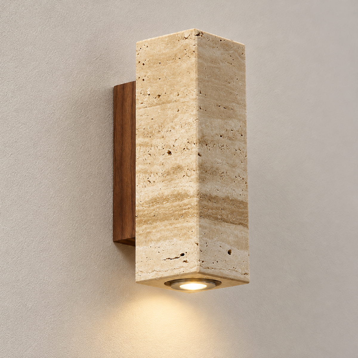 KOYAMA SHINTOKU travertine wall light — hero