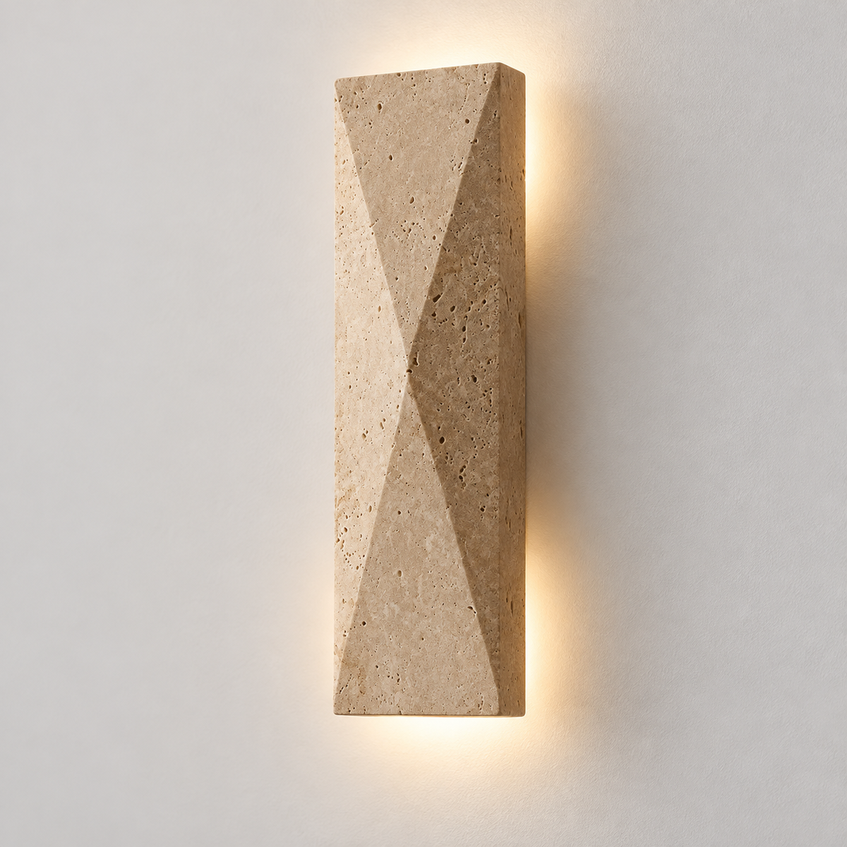 KOYAMA SHINTOTSUKAWA travertine wall light — hero