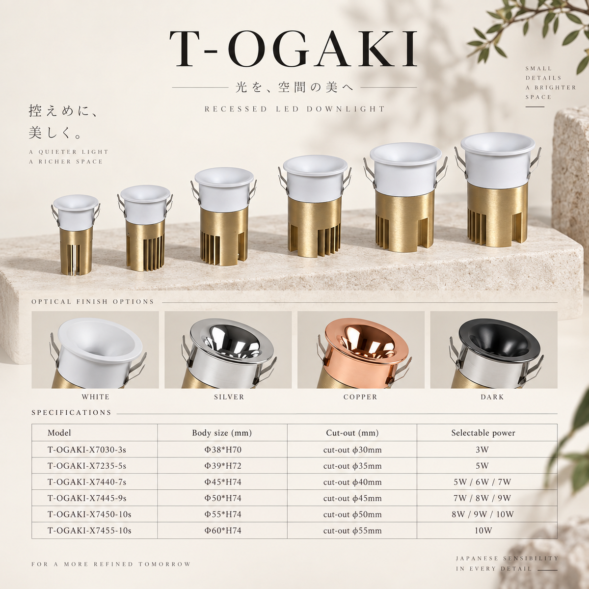T-OGAKI Recessed Spotlight