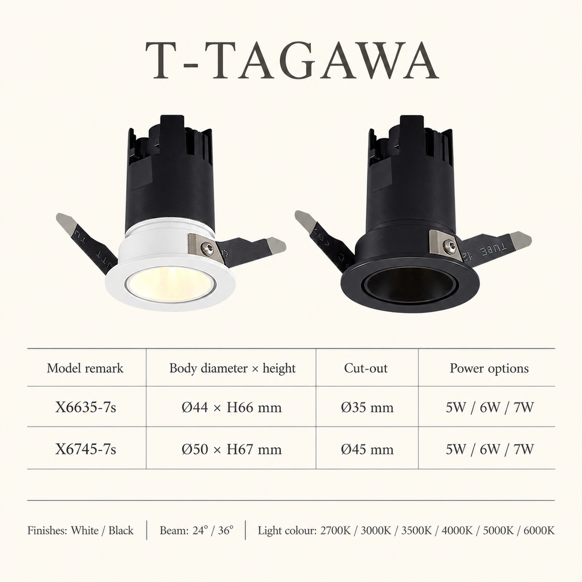 T-TAGAWA Compact Recessed Spotlight