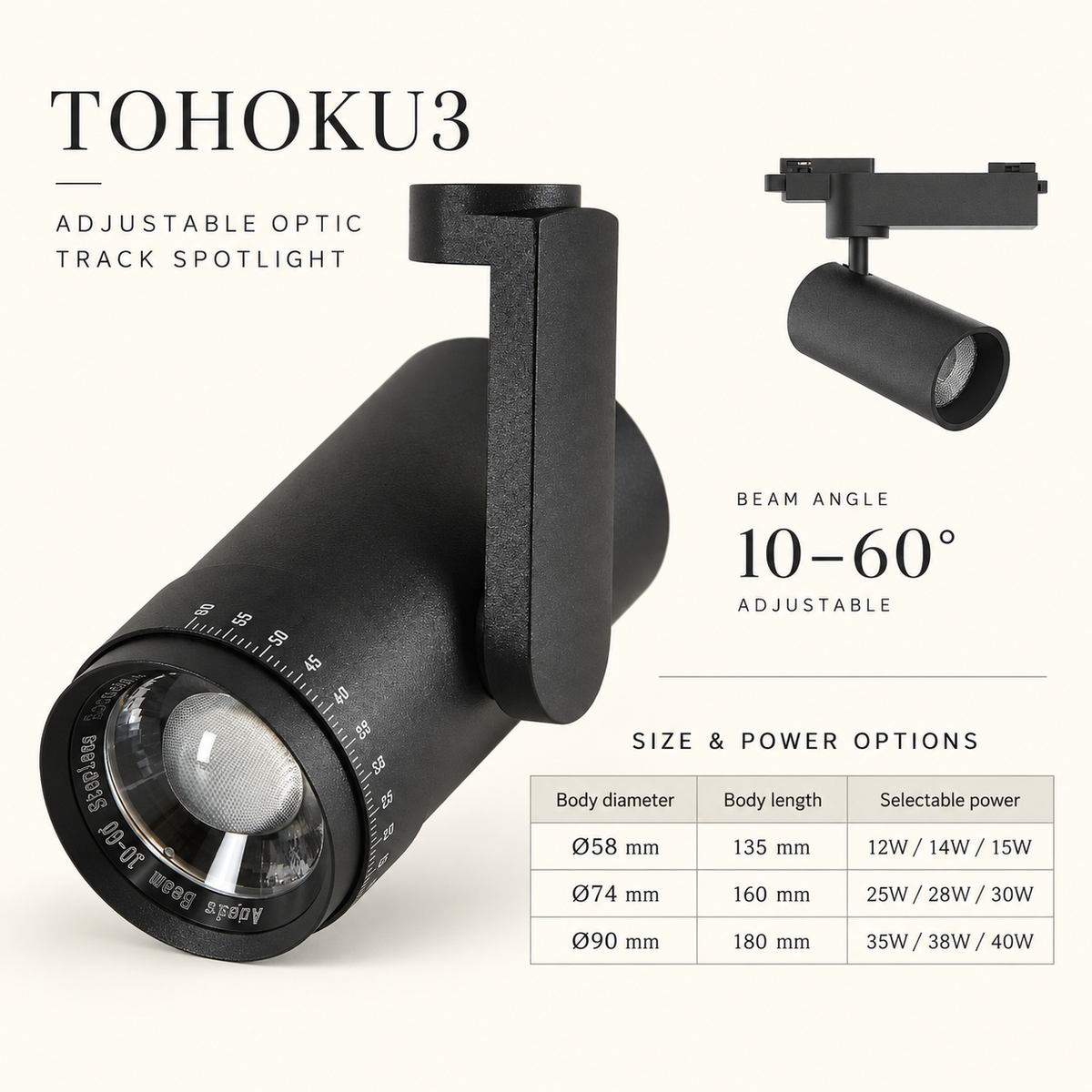 TOHOKU3 Track Spotlight | Adjustable Focus