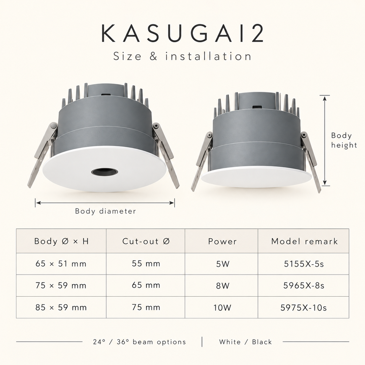 KASUGAI2 Recessed Pinhole Downlight