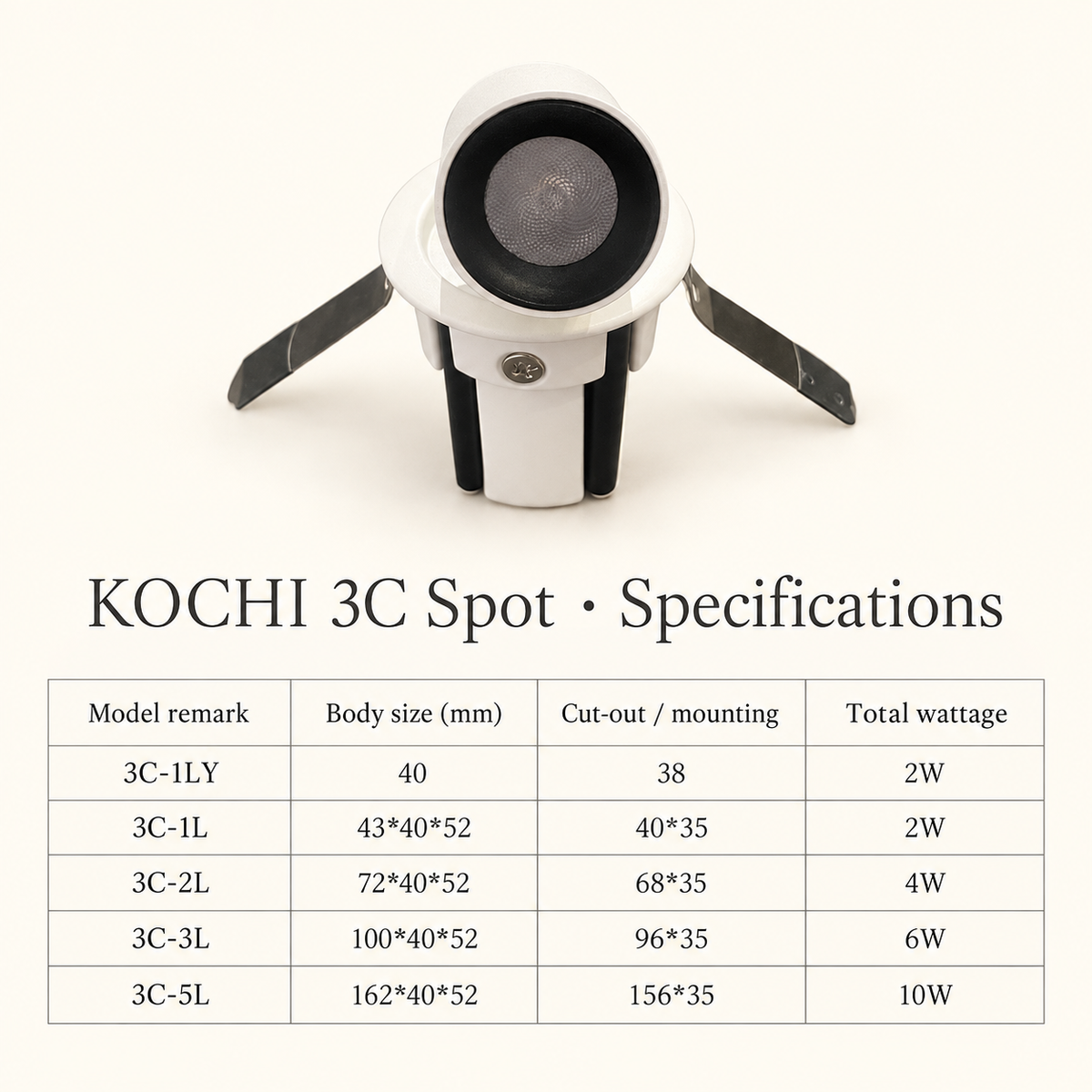 KOCHI 3C Spot Architectural Lighting