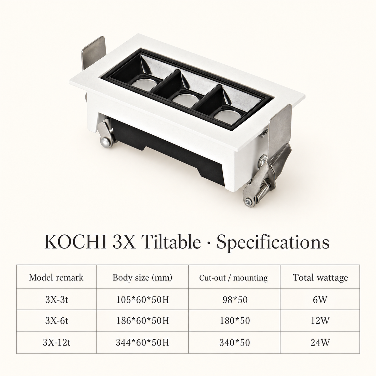 KOCHI 3X Tiltable Linear Lighting