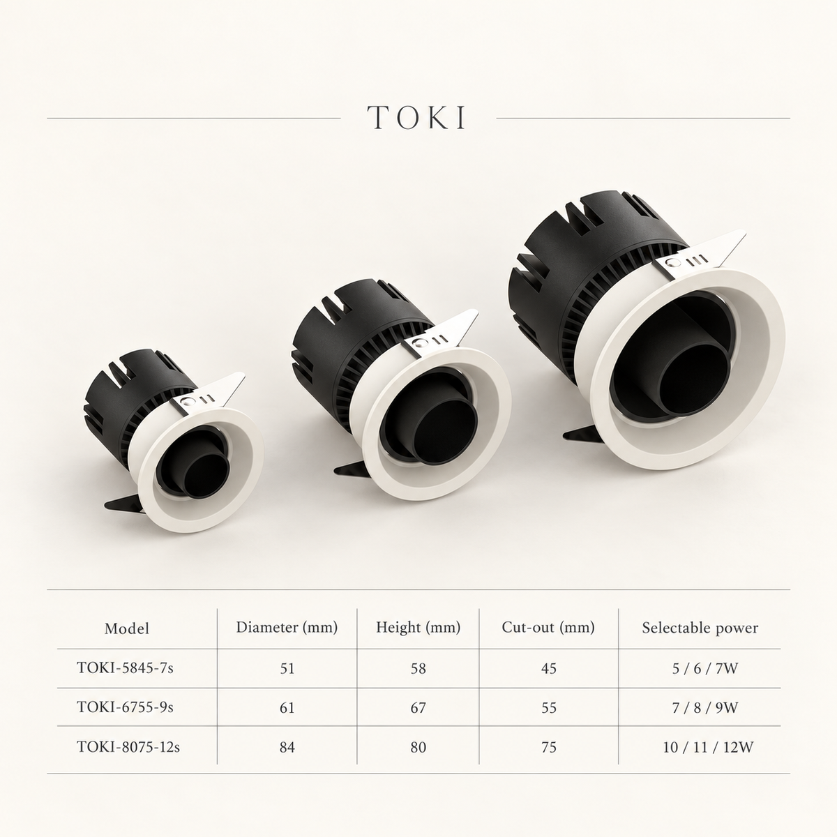 TOKI Adjustable Recessed Spotlight