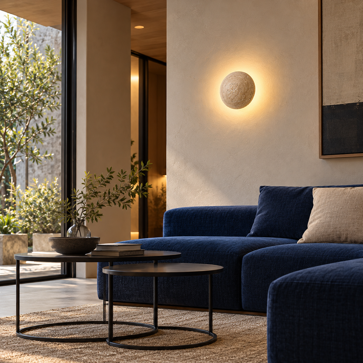 KOYAMA TAKIKAWA travertine wall light — scene-a